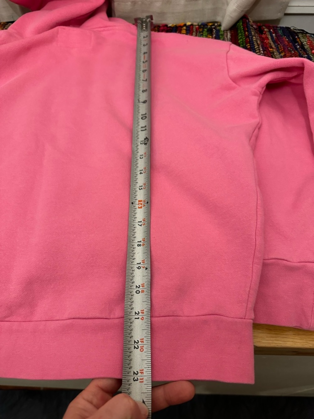 Hot Pink Hoodie Sweatshirt with Florescent Accent lightning bolt - Picture 6 of 7